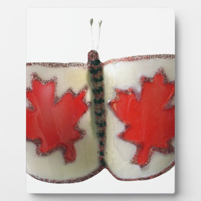 "Maple Leaf Monarch" Kanadischer Flaggen Schmetter Fotoplatte (Vorderseite)