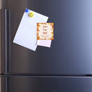 Maple Leaf Orange Terrakotta Herbst Save The Date Magnet