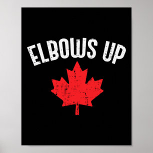 Maple Leaf reckt Kanada Lustiger kanadischer Hocke Poster