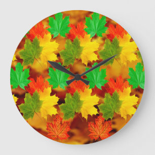 Maple Leaves image for Acrylic Wall Clock Große Wanduhr