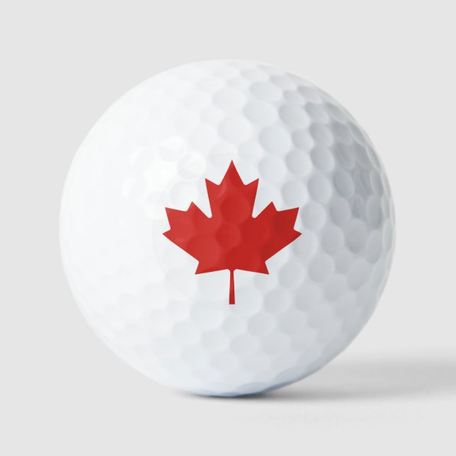 Maple Pride Golf Ball: Helles Red Leaf Design Golfball (Vorderseite)