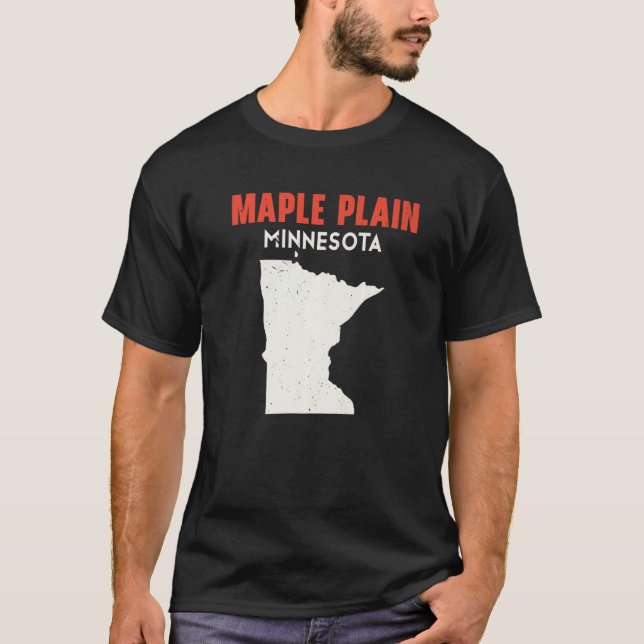 Maple Schlicht Minnesota USA Staat America Travel  T-Shirt (Vorderseite)