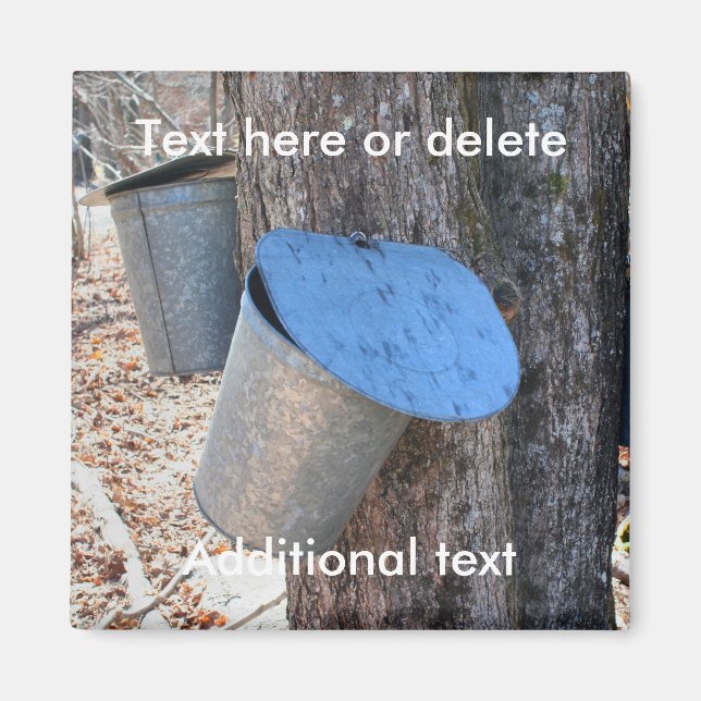 Maple Syrup Sap Buckets Nature Personalized Magnet (Vorne)