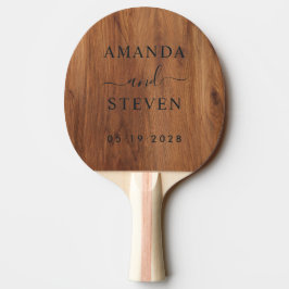 Maple Wood Paar Namen mit Hochzeitsdatum BK Tischtennis Schläger