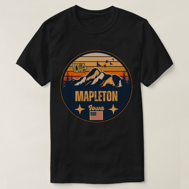Mapleton, Iowa Ia, Vereinigte Staaten T-Shirt (Design vorne)