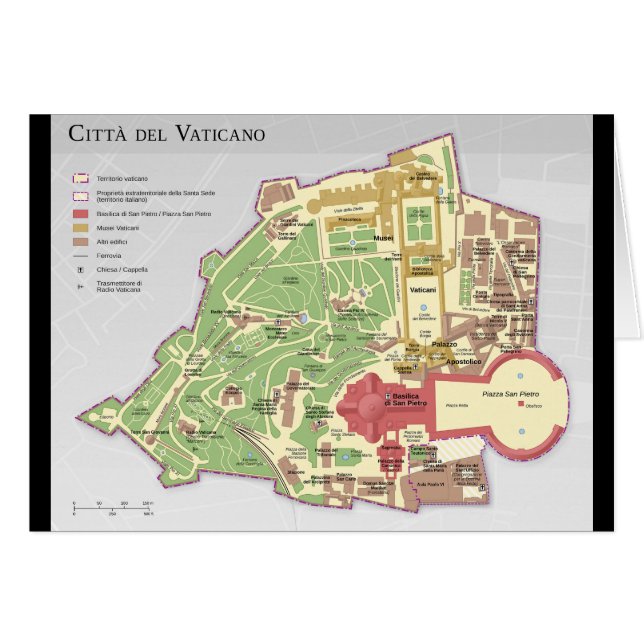 Mappa della Città del Vaticano (Vorderseite (Horizontal))
