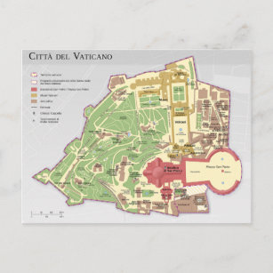 Mappa della Città del Vaticano Postkarte