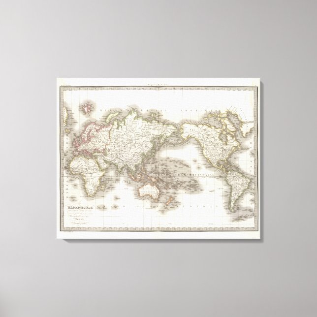 Mappemonde - Globe-Karte Leinwanddruck (Vorderseite)