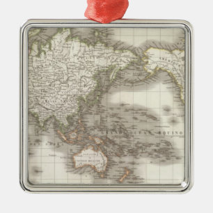 Mappemonde - Kugelkarte Silbernes Ornament