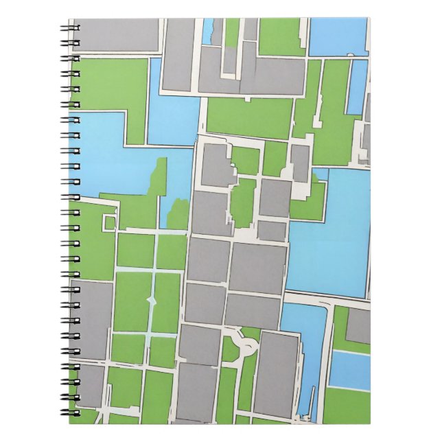Maps Spiral Notebook - Blau Notizblock (Vorderseite)