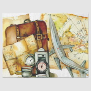 "Maps & Travel Elegance: Adventure Awaits" Seidenpapier