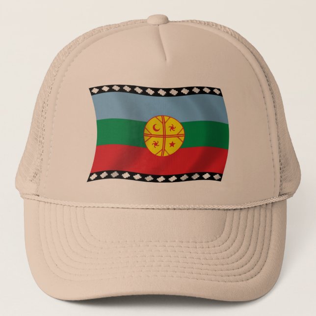 Mapuche-Flaggenmütze Truckerkappe (Vorderseite)