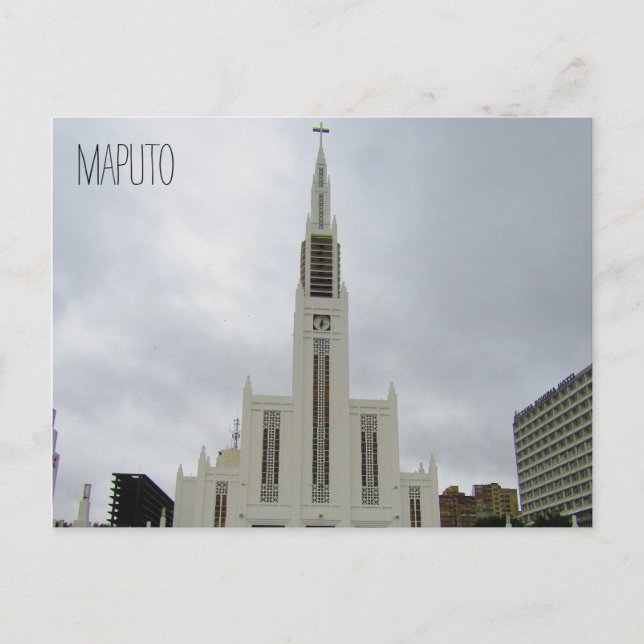 Maputo Kathedrale weiß Postkarte (Vorderseite)