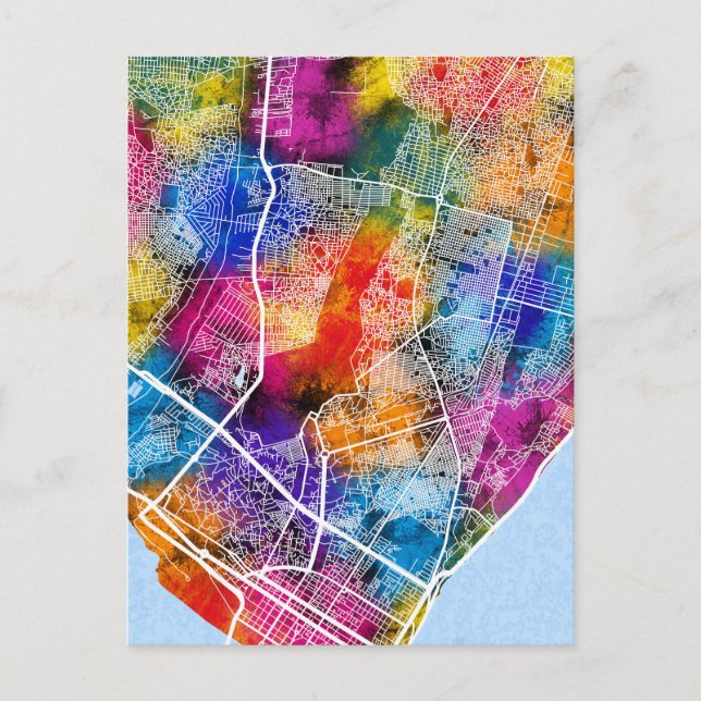 Maputo Mosambik Stadtplan Postkarte (Vorderseite)