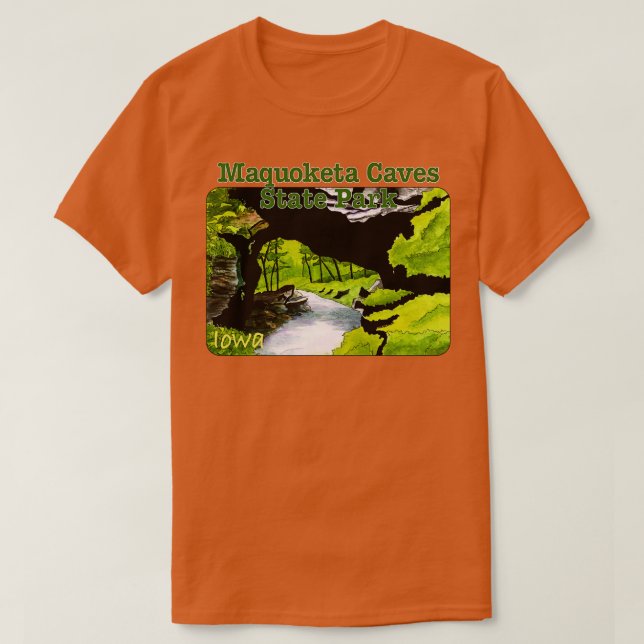 Maquoketa Höhlen Staat Park Iowa T-Shirt (Design vorne)