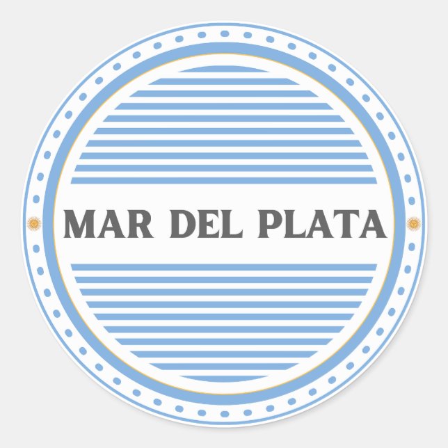 Mar del Plata City Pride Emblem Argentine Identity Runder Aufkleber (Vorderseite)