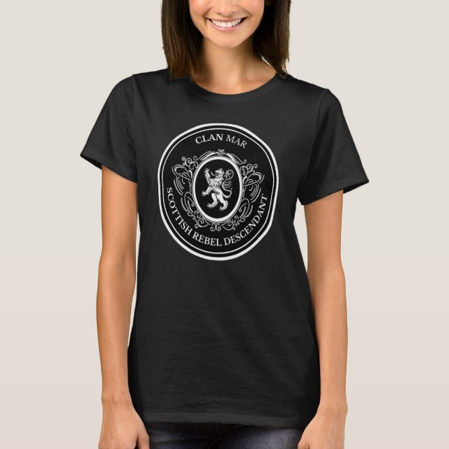 Mar Scottish Clan Scottish Lion Descent T-Shirt (Vorderseite)