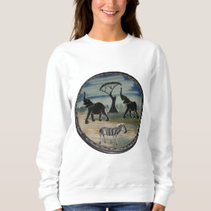 Mara Trompete Ruhm Afrikanischer Elefant Zebra Bek Sweatshirt