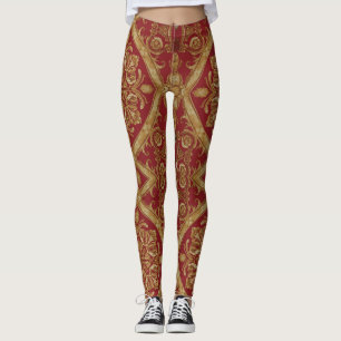 Mara Trompete Ruhm Golden Rot Ornamentiert: Luxus Leggings