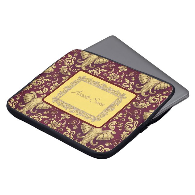 Mara Trumpeting Glory: Crimson & Gold Asante Sana  Laptopschutzhülle (Vorne Oben)