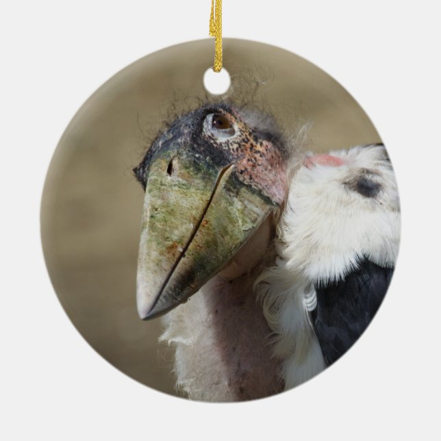 Marabou Stork Portrait Keramik Ornament (Hinten)
