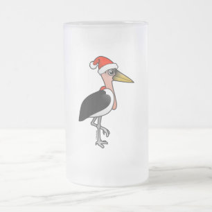 Marabou Stork Santa Mattglas Bierglas