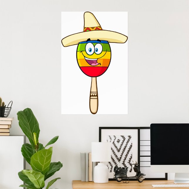 Maraca mit Sombrero Buntes Fest Poster (Von Creator hochgeladen)
