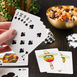 Maraca mit Sombrero Buntes Fest Spielkarten