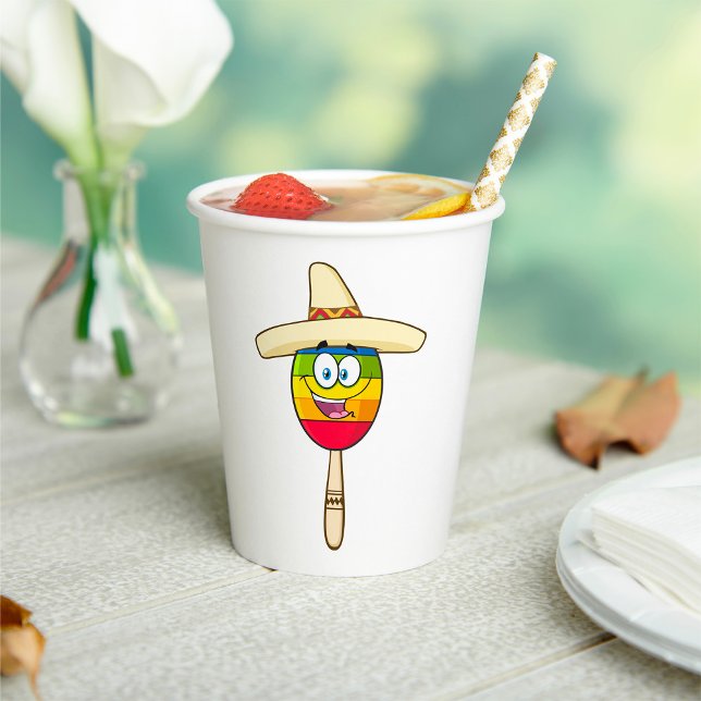 Maraca with Sombrero Colorful Fiesta Pappbecher (Von Creator hochgeladen)