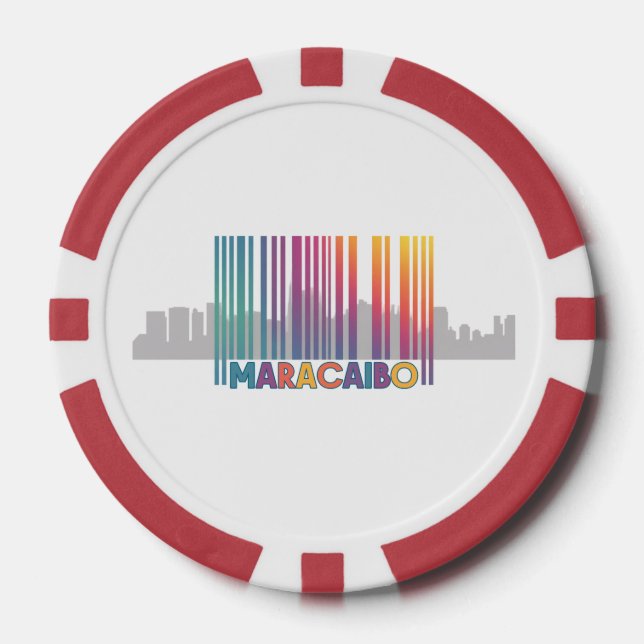 Maracaibo City Barcode Art Latin Pride Pokerchips (Vorderseite)