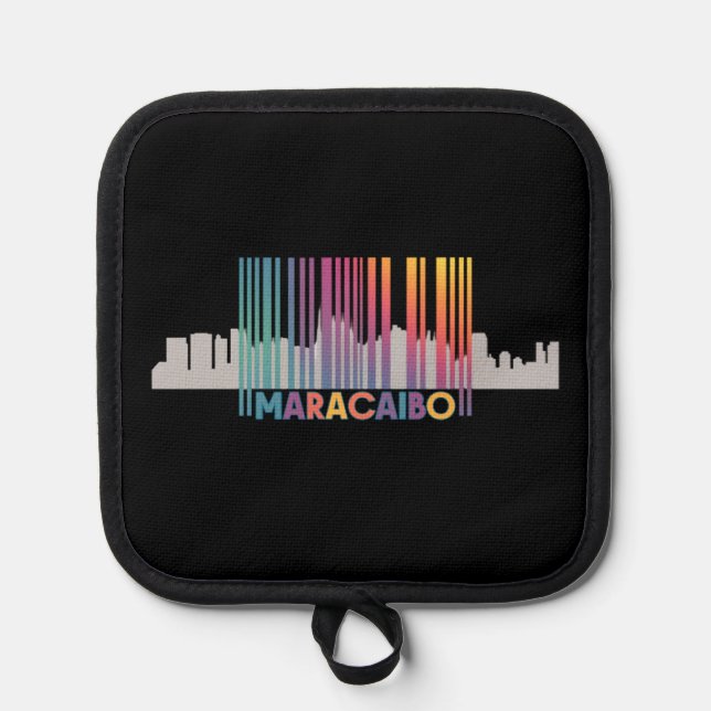 Maracaibo City Barcode Art Latin Pride Topflappen (Vorderseite)