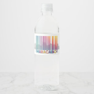 Maracaibo City Barcode Art Latin Pride Wasserflaschenetikett