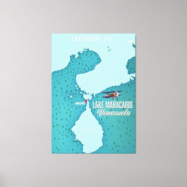 Maracaibo See, Venezuela Karte Navigation. Leinwanddruck (Vorderseite)