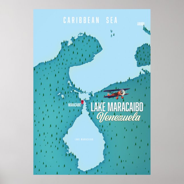 Maracaibo See, Venezuela Karte Navigation. Poster (Vorne)