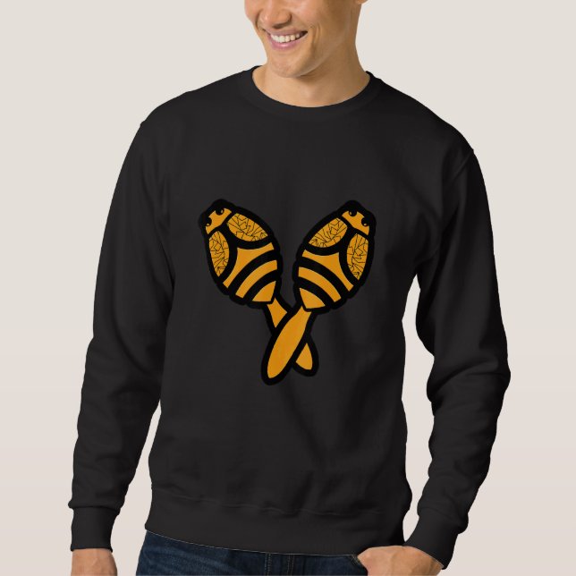Maracas Bee Mexican Latin Music Fiesta Schlagzeug Sweatshirt (Vorderseite)