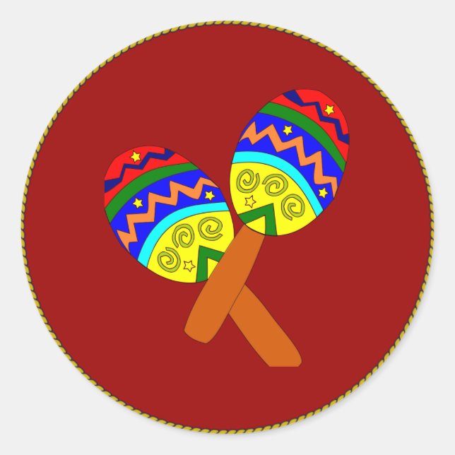 Maracas Classic Runder Aufkleber (Vorderseite)
