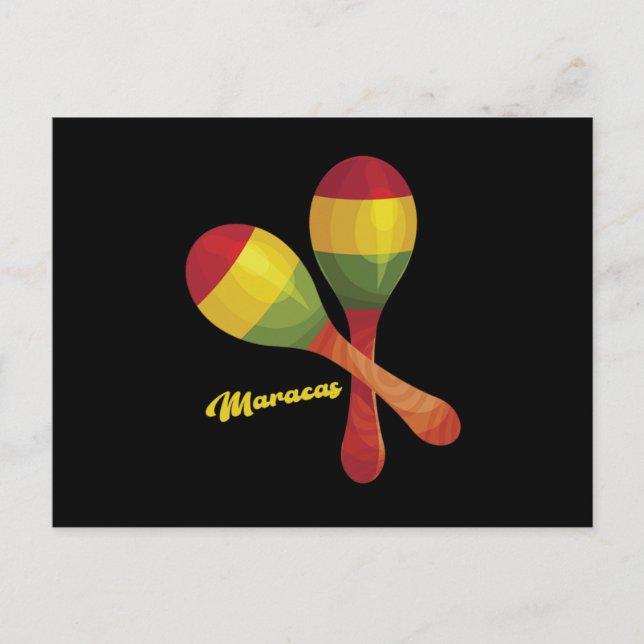 Maracas Mexican Music Sombrero Maraca Gift Postkarte (Vorderseite)