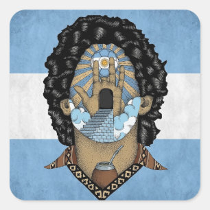 Maradona Argentinien Fußball Quadratischer Aufkleber