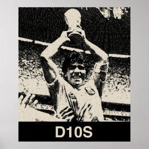 Maradona Vintag Portrait Poster