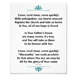 Maranatha Christlich Gedicht Fotodruck