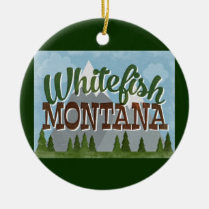Maräne-Montana-SpaßRetro Snowy-Berge Keramik Ornament