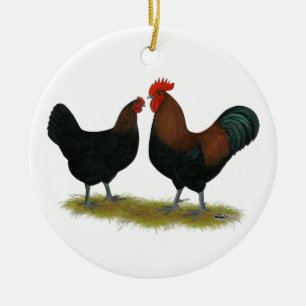 Marans schwarzes Kupfer Keramik Ornament