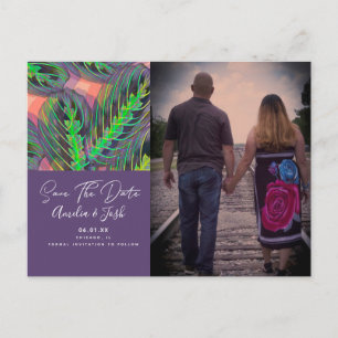 Maranta-Pflanzenblatt Save-the-Date-Fotokarte Postkarte
