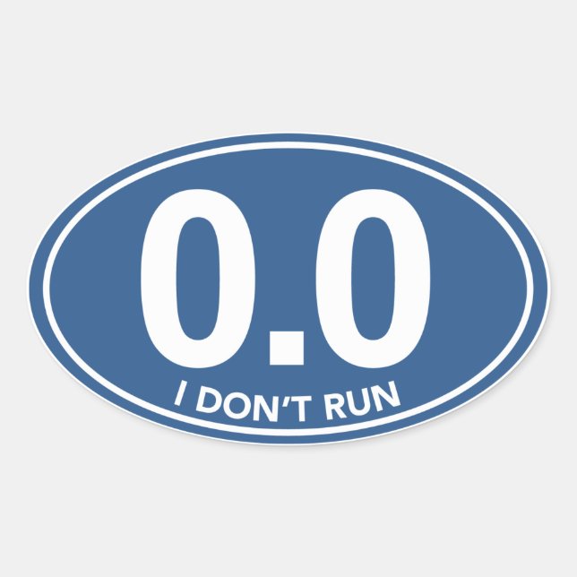 Marathon 0.0 I Run Oval Sticker (blau) (Vorderseite)