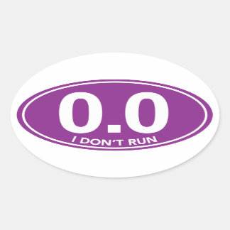 Marathon 0.0 I Run Oval Sticker (Lila)
