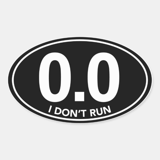 Marathon 0.0 I Run Oval Sticker (schwarz) (Vorderseite)