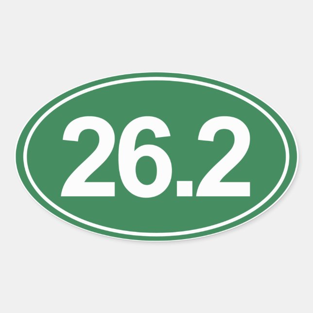 Marathon 26,2 Miles Oval Sticker (grün) (Vorderseite)