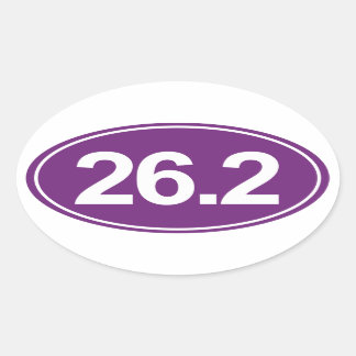 Marathon 26.2 Miles Oval Sticker (Lila)