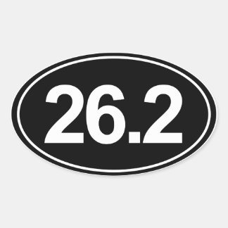 Marathon 26,2 Miles Oval Sticker (schwarz)