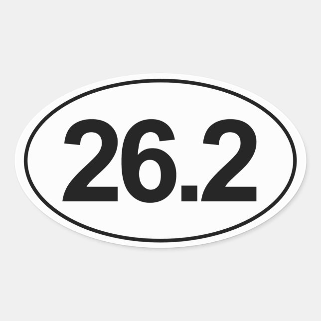 Marathon 26,2 Miles Oval Sticker (weiß) (Vorderseite)